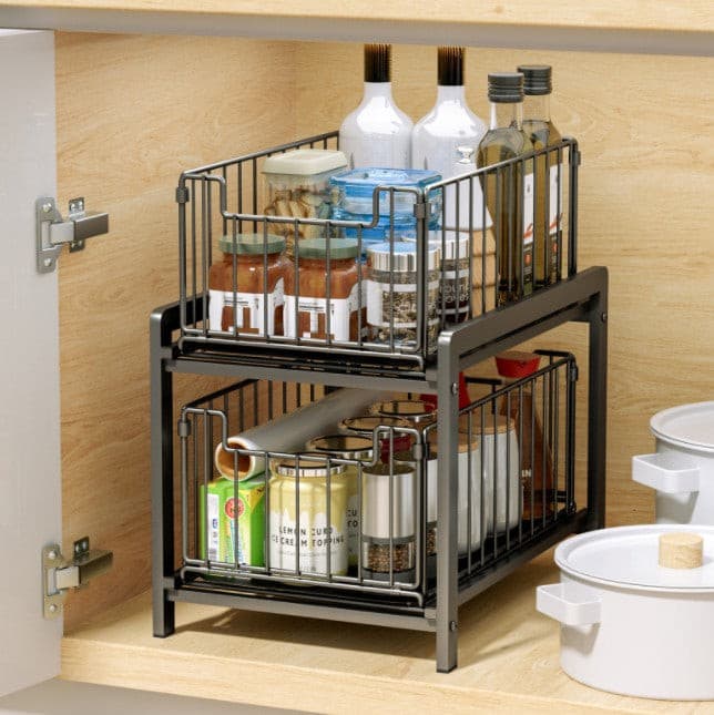 2 Tier Pull Out Cabinet Storage Organizer Benchtop Cabinet.